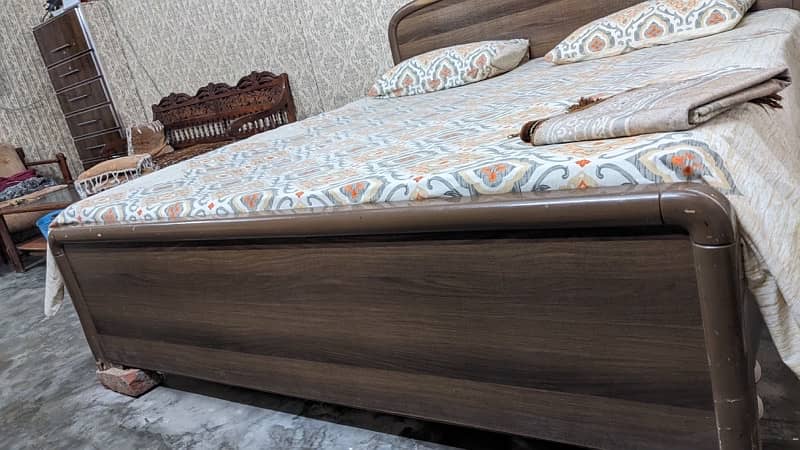 King Size Solid Wooden Bed with Matress 5