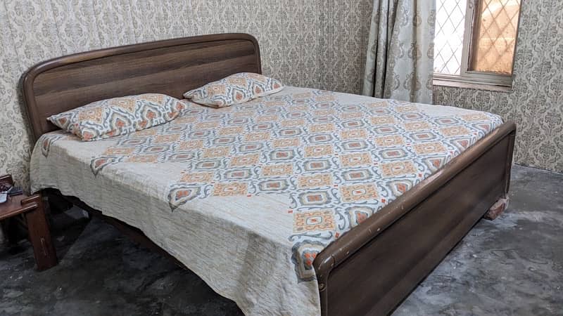 King Size Solid Wooden Bed with Matress 6