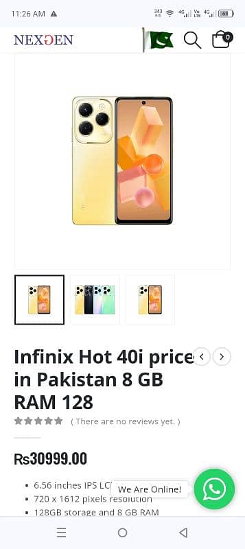 infinix 40i 16gb rem room 128 5