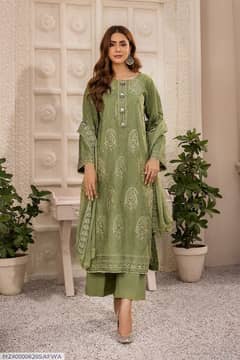 3pcs embroided unstitched suit