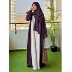 Purple abaya with white inner