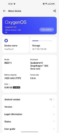 OnePlus 8 hai ram 8+8 memory 128 gb 0