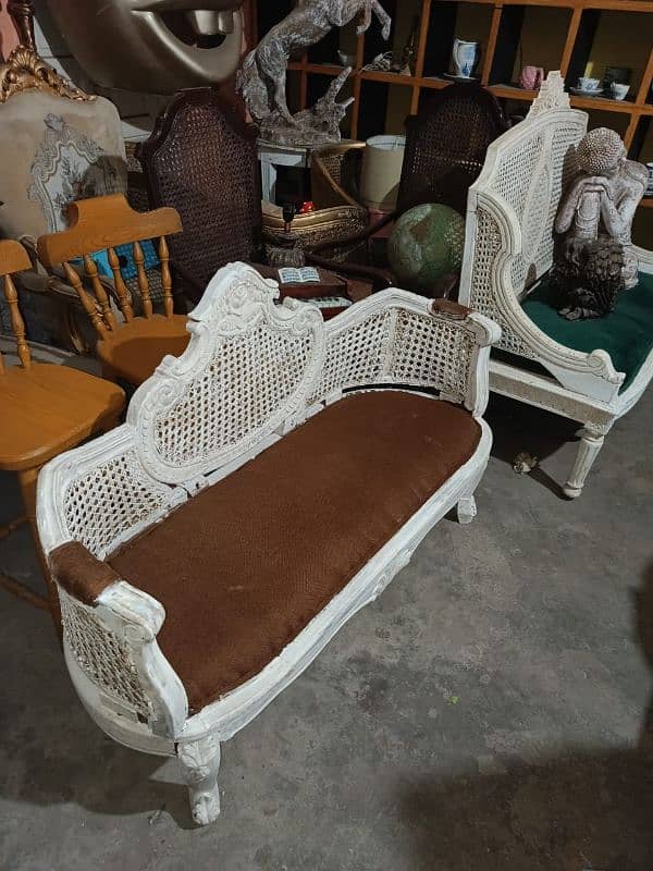 wooden cane chairs solid vintage furniture consoles wooden antique 0