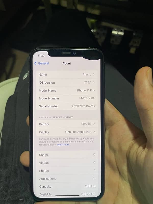 Iphone 11pro Pta Approved 256gb 4