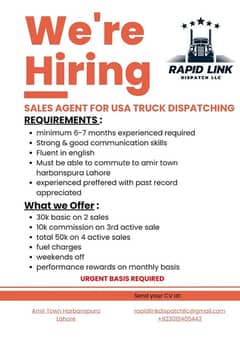 Sales agent for truck dispatching