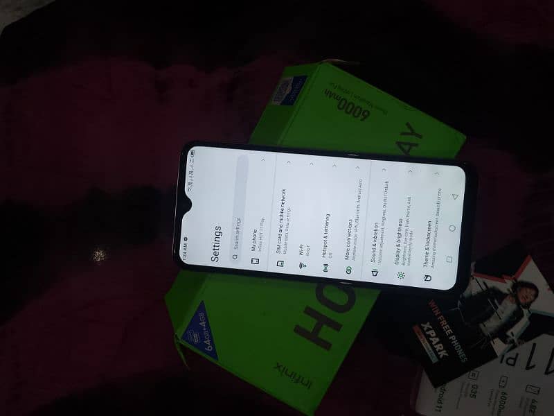 infinix hot 11 play 4 64 box sath ha original. 2