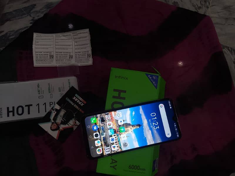 infinix hot 11 play 4 64 box sath ha original. 7