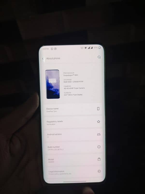 OnePlus 7Pro 8/256GB PTA Approved All okay 2