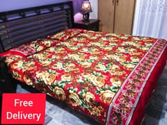 3 Pcs Cotton Double Bed Sheet Set Durable 5D Print