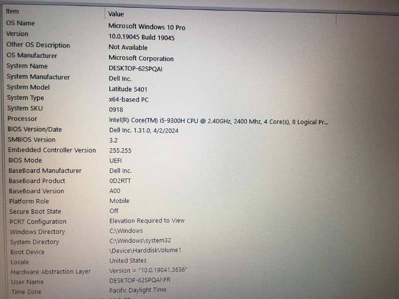 Dell Latitude 5401 14" Core i5 9th gen for Sale/ Laptop for Sale 6