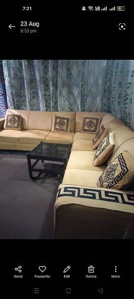 7 Seater L Shape Velvet Sofa Set 5