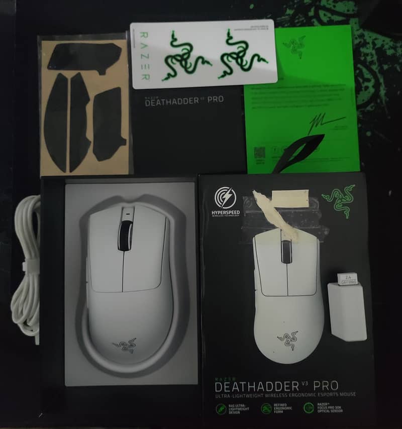 Razer DeathAdder V3 Pro White (Open Box) Wireless RGB Gaming Mouse 6