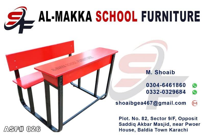 School and college furniture, Doul desk iron frame,Tablet chair 5