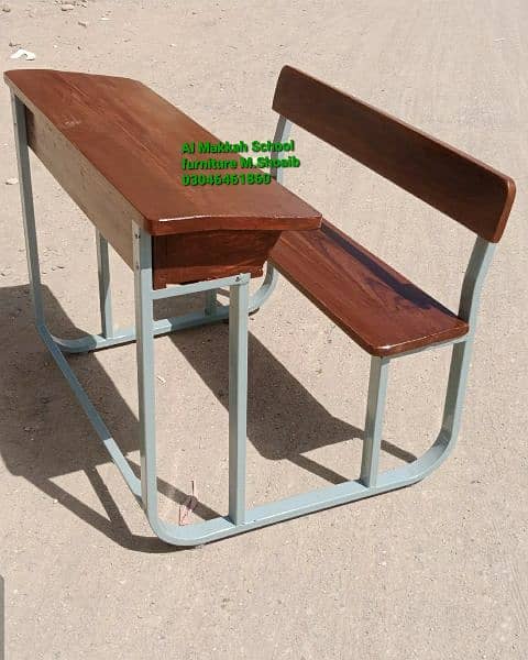 School and college furniture, Doul desk iron frame,Tablet chair 19