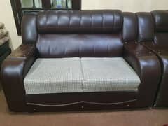 sofa set 5 seater + 5 double bed mattress