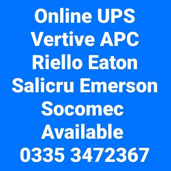 Online UPS Salicru Vertive Emerson APC Eaton Socomec Riello 0