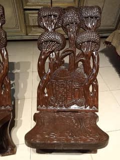 African chairs with table & wall frame