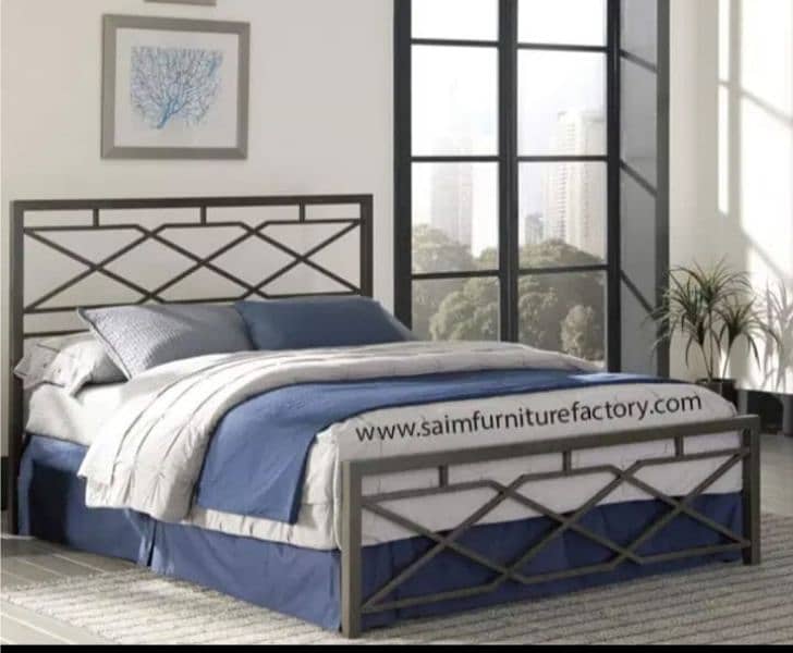 iron bedset | double bed | king bed | steel bed bedroom set 1