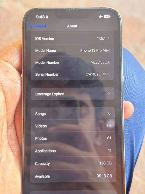 iphone 13 pro max 128 GB 93% BH jv 2