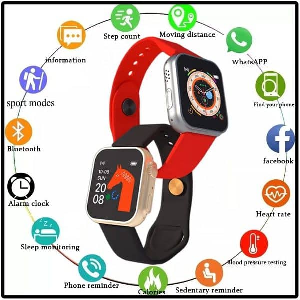 D20 Ultra Smart Watch Heart Rate Blood Pressure Oxygen Reloj 1