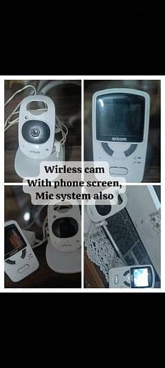 wireless camera with mic & screen