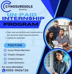 Cynosuresols offers Internships in sabzazar, layakat chownk.