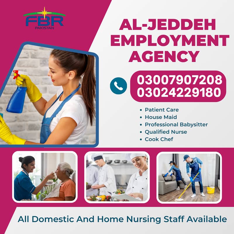 House maids, Maid, Baby Sitter, Chef, House Cook, Patient Care, Driver 0