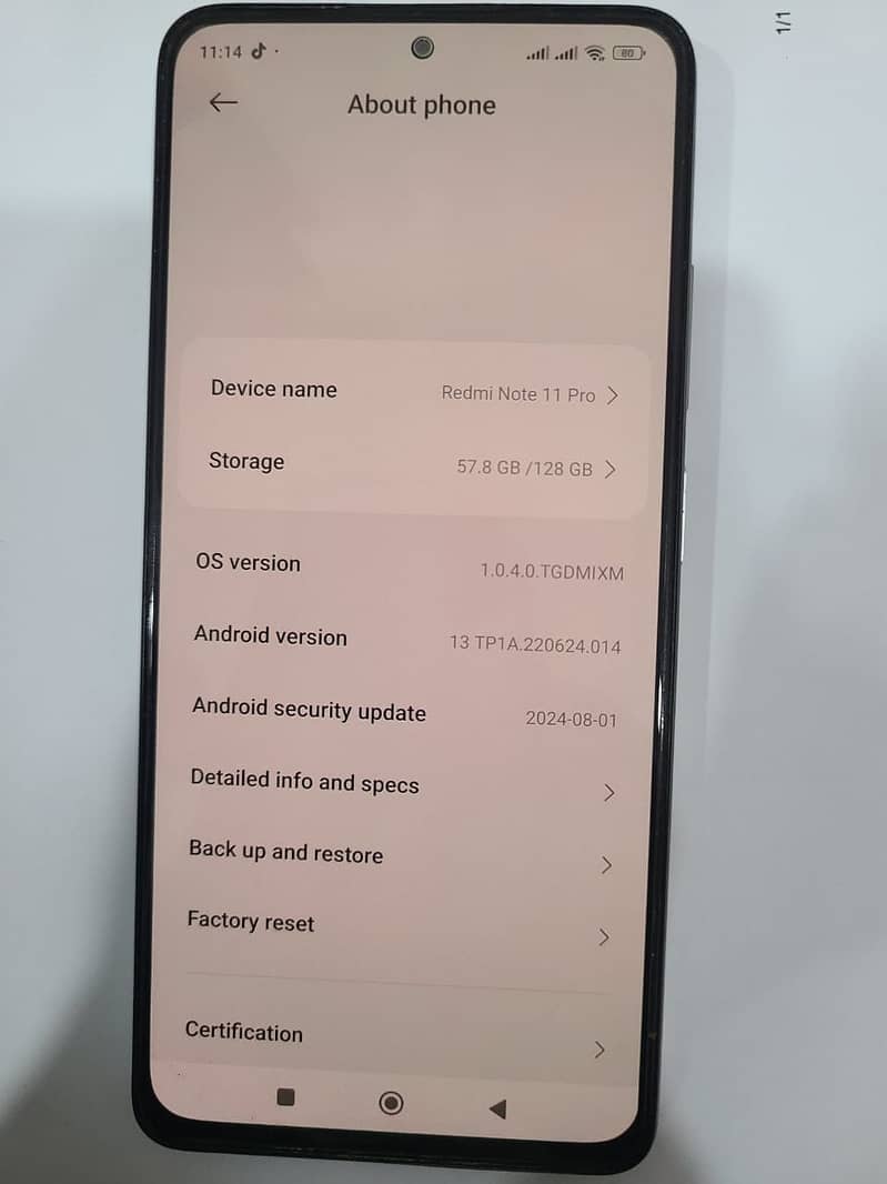 Xiaomi redmi note 11 pro 8gb all 10/10 7