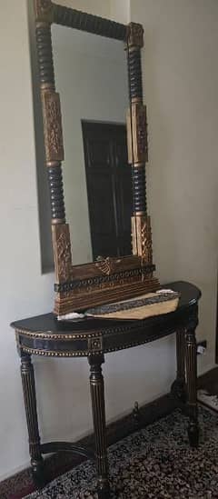 Console with mirror