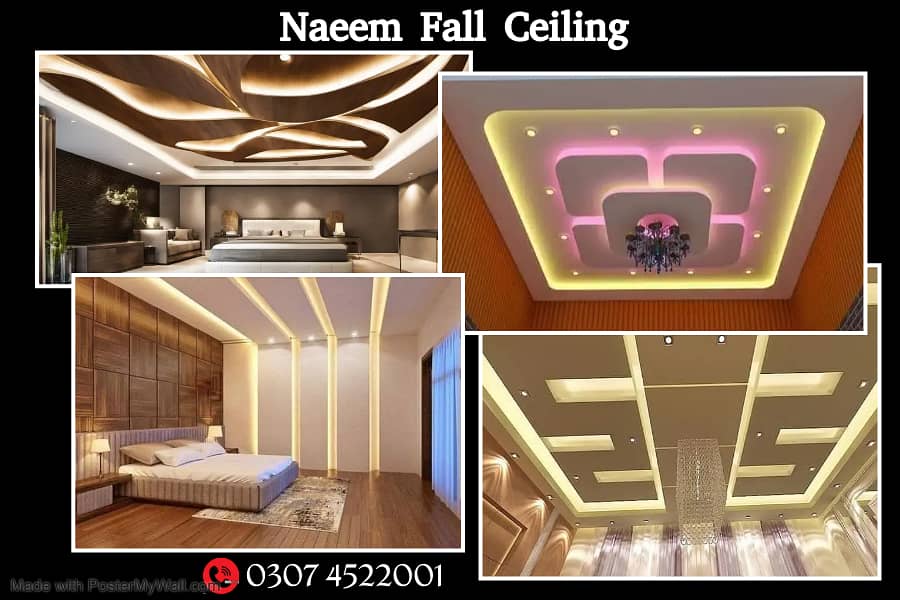 false ceiling /Fourchlling /Plastir of paris ceiling/ Gypsum Board 8x4 2