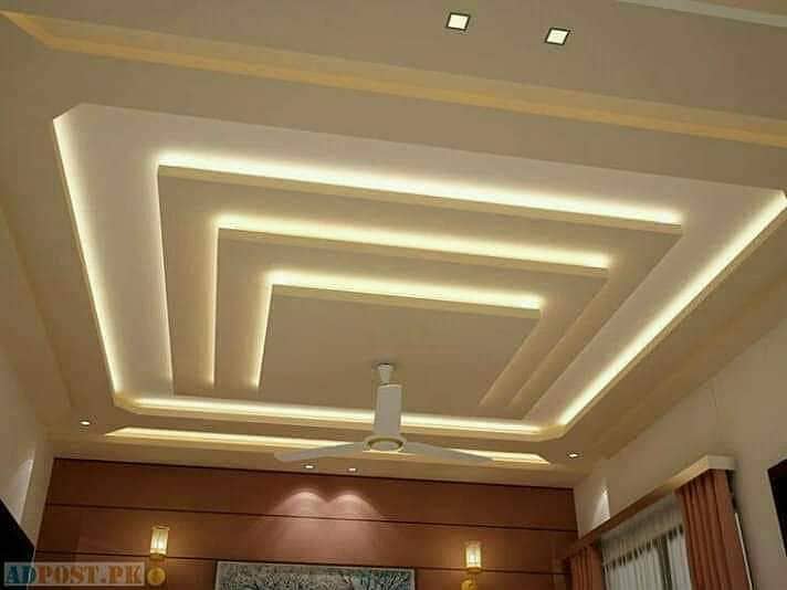 false ceiling /Fourchlling /Plastir of paris ceiling/ Gypsum Board 8x4 17