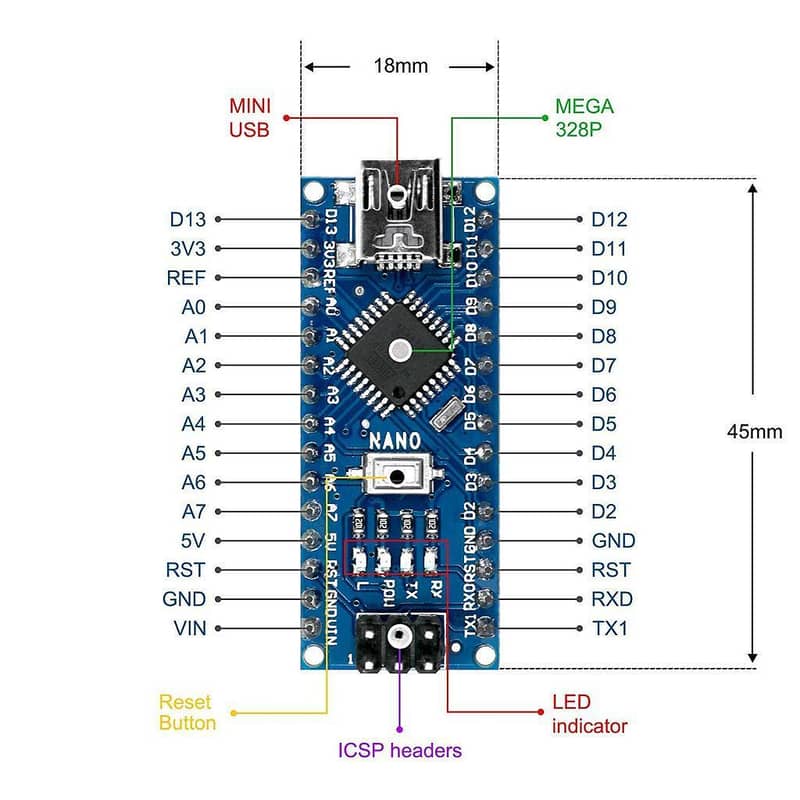 Arduino Nano V3 Atmega328p Development Board In Pakistan 3