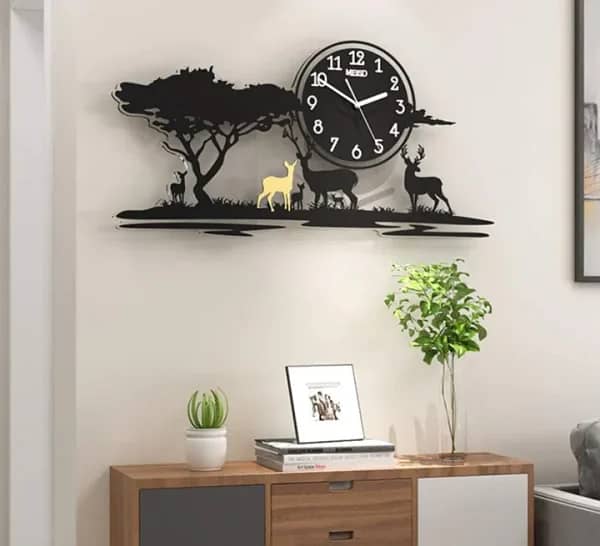 3d Jungle Wooden Wall Clock 2