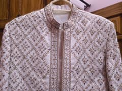 White full embroidery motif medium size Sherwani