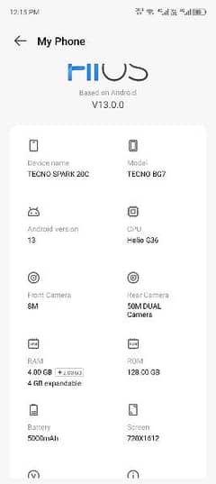 TECNO SPARK 20C 0