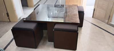 4 person dining table and stools