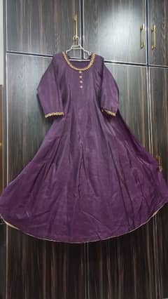 Long katan silk purple frock