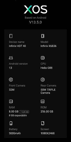 Hot 40 Infinix 8/256 4