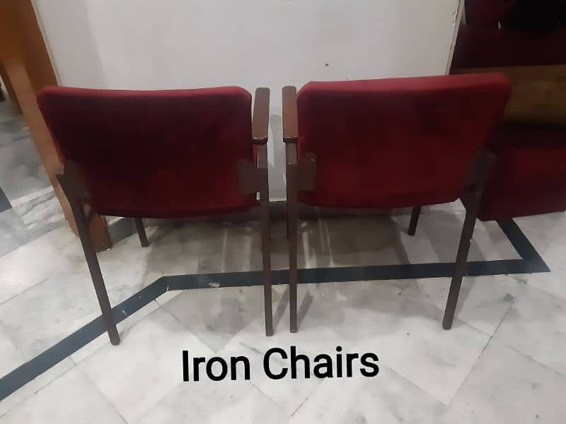 2x Coffee Chairs & 2x Iron Chairs Good Condition For Sale 5