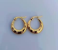 modern design gold plated hoops