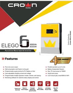 Crown Elego 6KW Hybrid Inverter 48V ip21