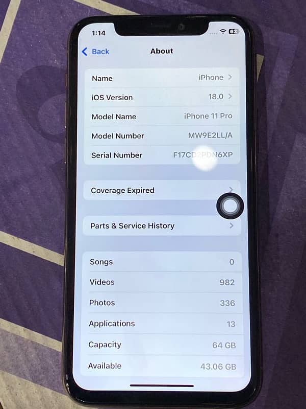 iPhone 11 pro 64gb Non PTA JV 1