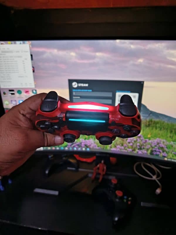 Wireless PS4 controller with free  thumbstick grips 3