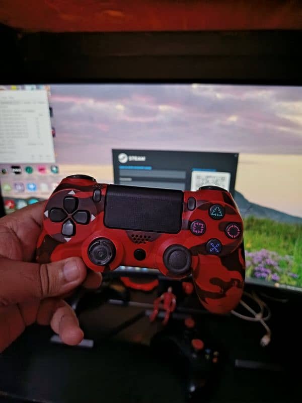 Wireless PS4 controller with free  thumbstick grips 5