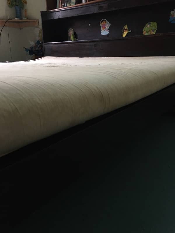 wood bed, dressing and mattress 5