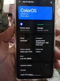 OPPO F21 Pro 8+8/128 Condition 8/10 All Ok