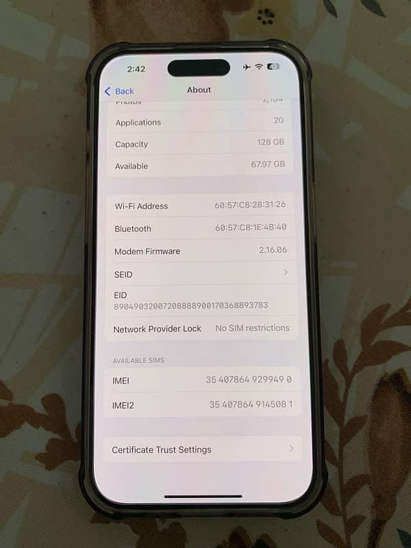 iphone 15 pro non pta (sim working 4 months) 1