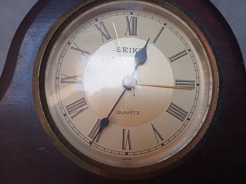 Vintage Seiko Wooden Table Clock Made in Japan 1