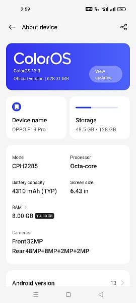 opoo f19pro 8gb+4gb ram 128gb memory full box 3