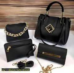 4 pc women,s pu leather handbags set